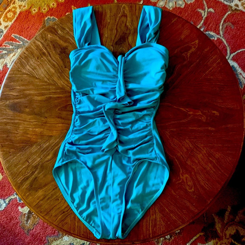 Miraclesuit Size 6 Blue Swimsuit